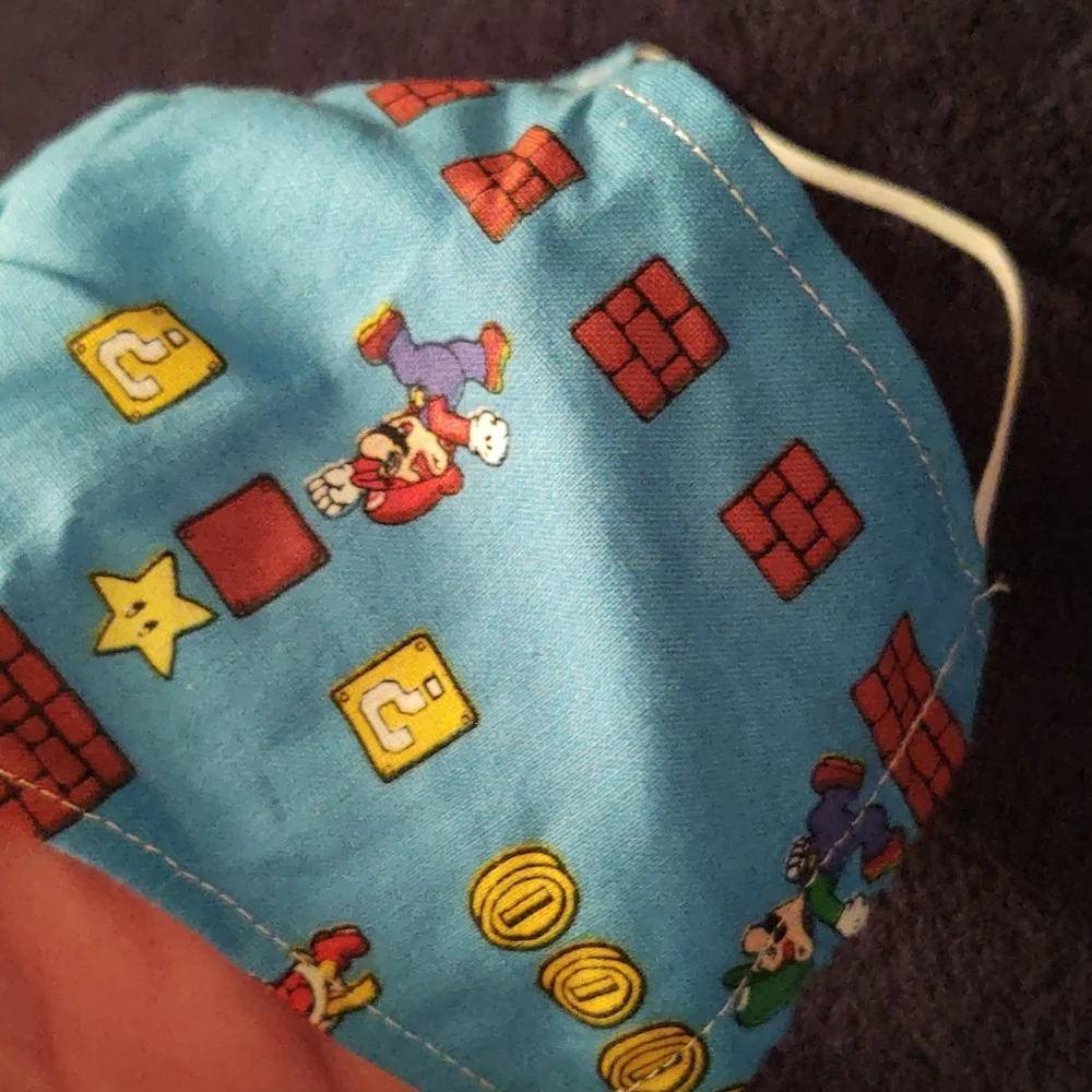 Hand-Crafted Super Mario Brothers Face Mask - EUC